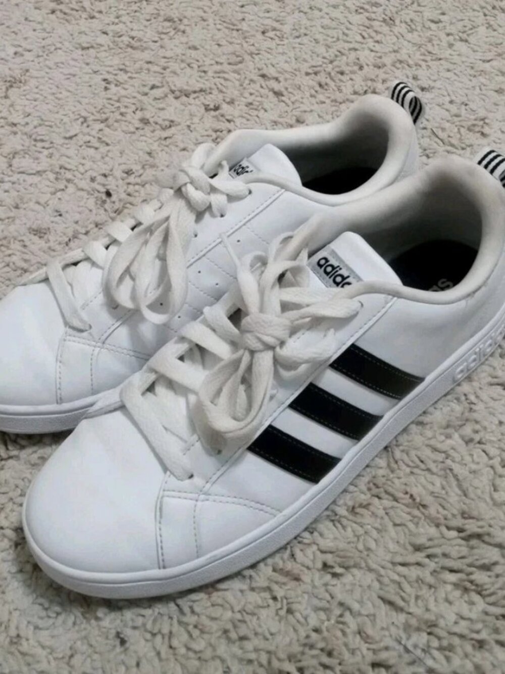 Adidas VS Advantage Women Size 8 White Grand Court Lace Up Shoes Sneakers F36746